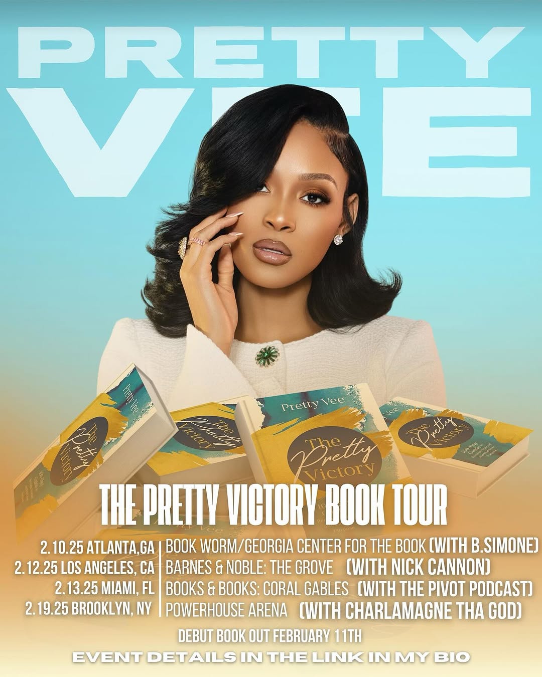 Flyer Graphic for Dr Pretty Vee Book Tour