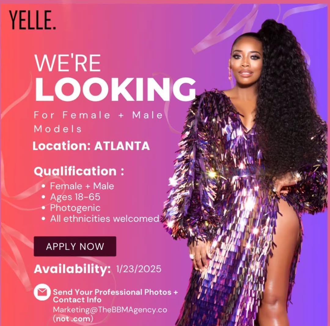 Flyer Graphic Looking for Female and Male Models in Atlanta