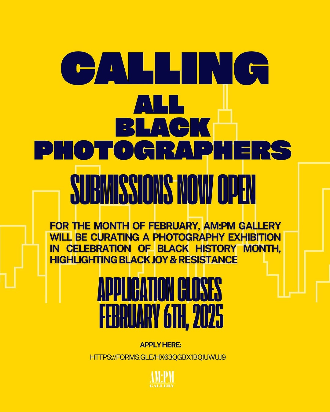 Flyer Graphic for Black Photographer Gallery Submission in Brooklyn